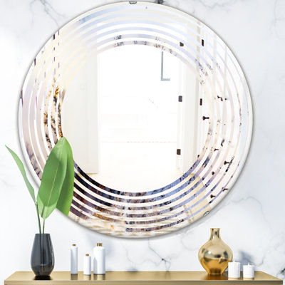 Kazakhstan Dendrite Crystals Macro Wave Modern & Contemporary Frameless Wall Mirror