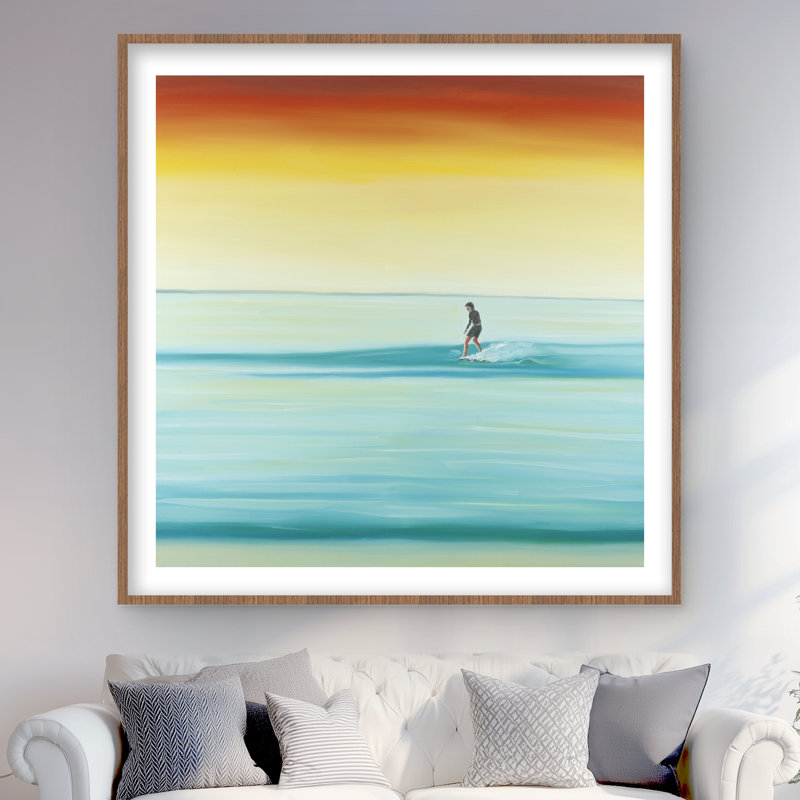 A surfer by dawn - Blue Hobbies framed matted print decor