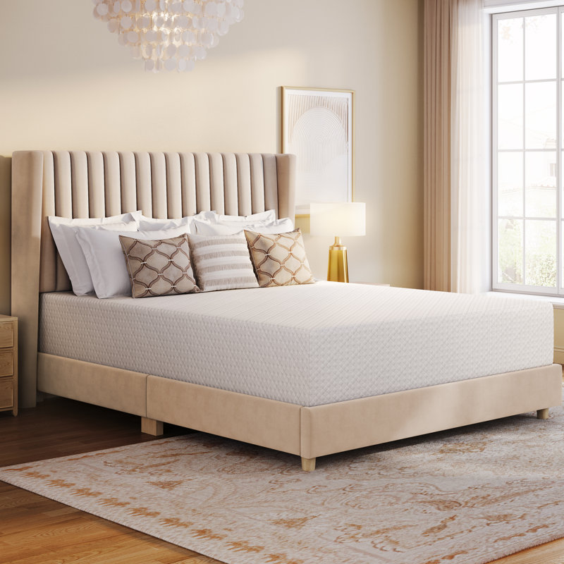 Matelas multi-tailles en mousse viscoélastique gélifiée rafraîchissante au parfum de thé vert, Grand lit, 12"