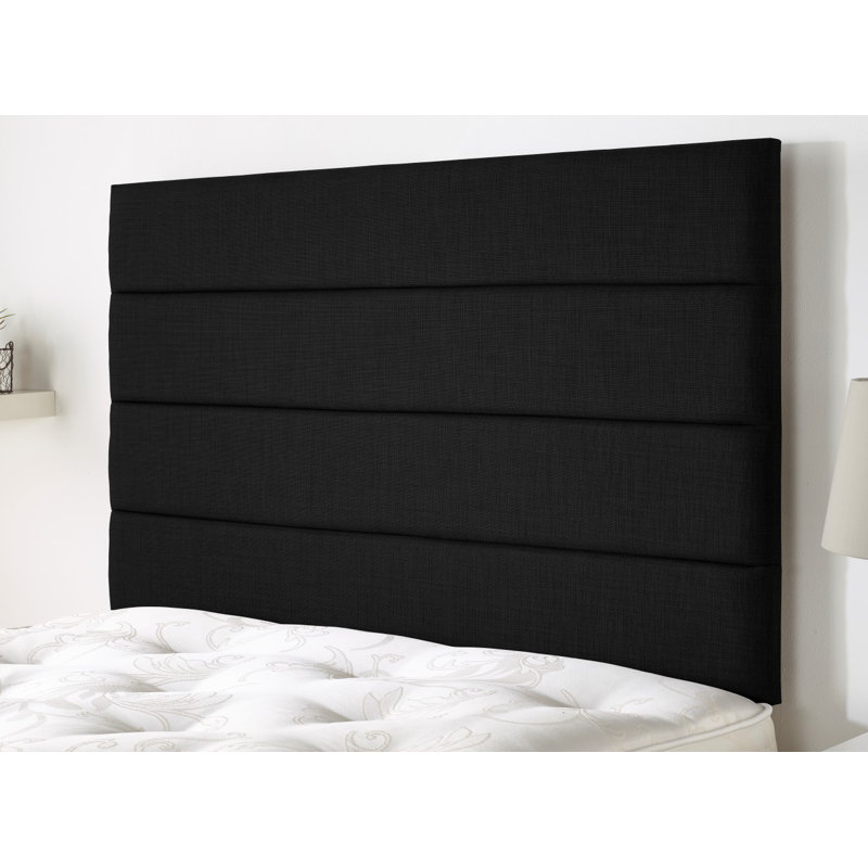 Parinaaz Upholstered Twill Headboard, Kingsize (5'), Ebony