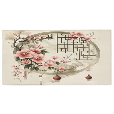 Serviettes de plage de style chinois surdimensionnées, serviette de plage pour plantes, séchage rapide, résistant au sable, léger, pour les serviettes de bain de yoga, de piscine, de yoga, de 30 x 60 po et un sac en toile de style chinois gratuit est inclus