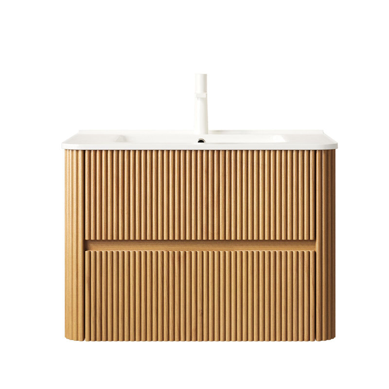 Ensembles de meuble-lavabo de salle de bain, 30", Bois naturel