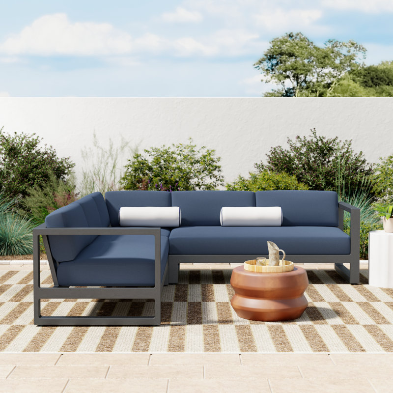 Canapé modulaire avec coussins Sunbrella Georgie, Spectre indigo Sunbrella®