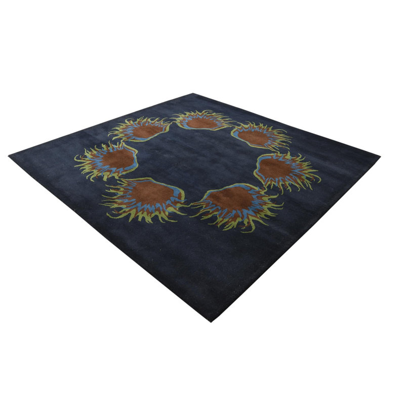 Tapis carré bleu marine Otto