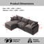 Canapé modulaire de 105 po en tissu de chenille rembourré de 105 po avec canapé à 3 places et repose-pieds-583718919