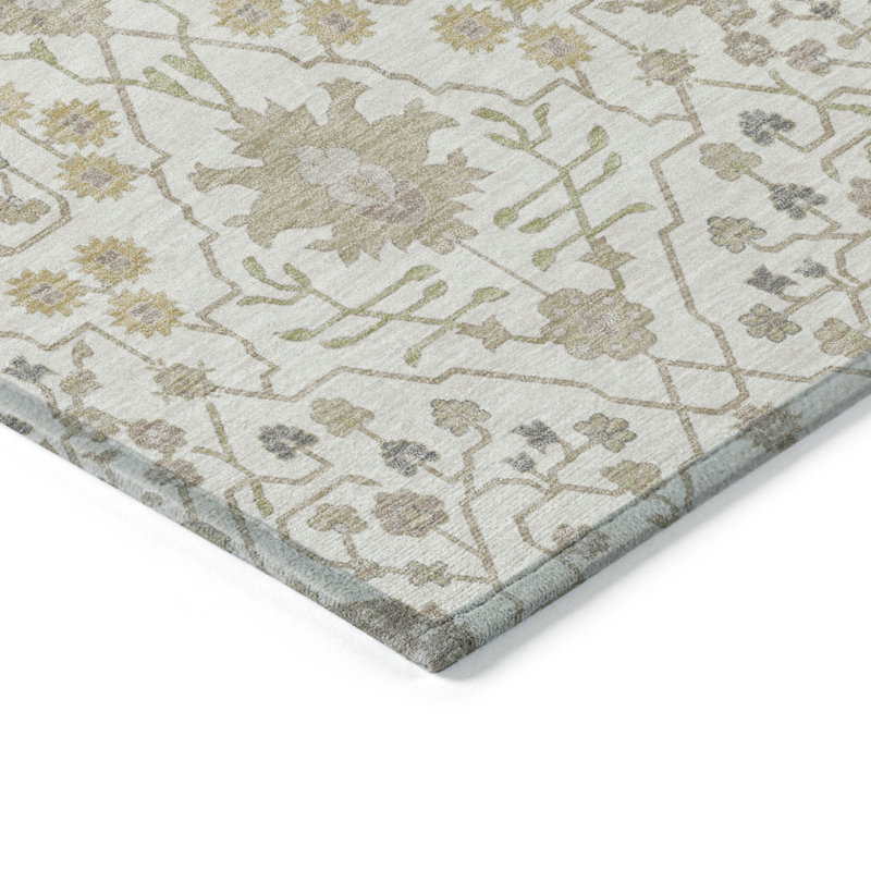Tapis oriental lavable intérieur / extérieur ivoire 10 pi x 14 pi