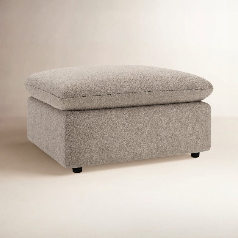 Kallie 38" Ottoman, Davis Chateau Gray Bouclé