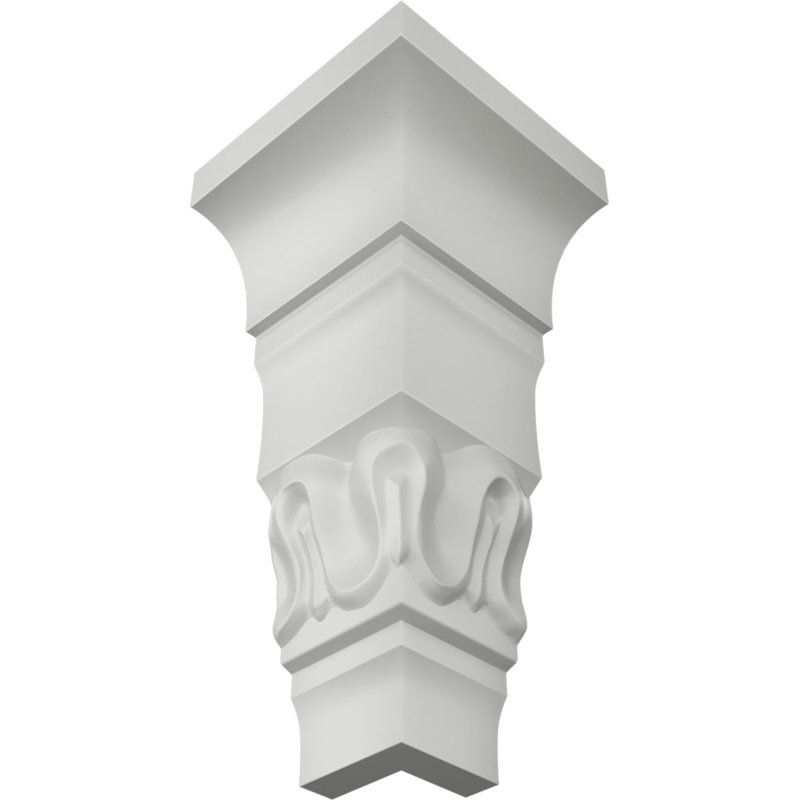 Endurathane Outside Corner Moulding (matches moulding MLD03X01X03BE), 1 1/2"P x 3 1/8"H, Factory Primed