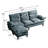 86.22" Chenille Sectional Sofa With Ottoman-30534551