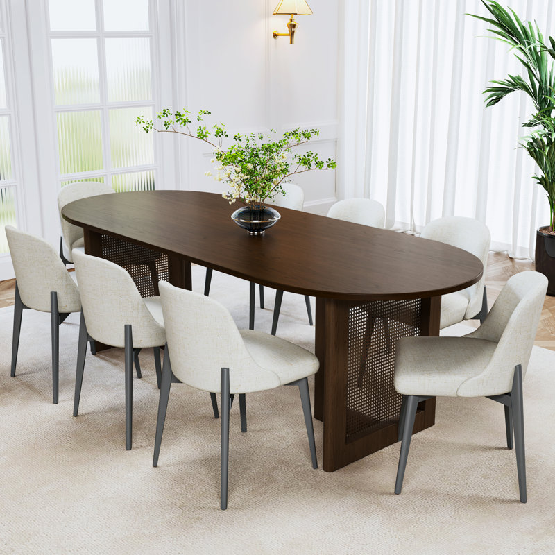Yonit 9 Piece - Solid Wood Dining Set, Walnut