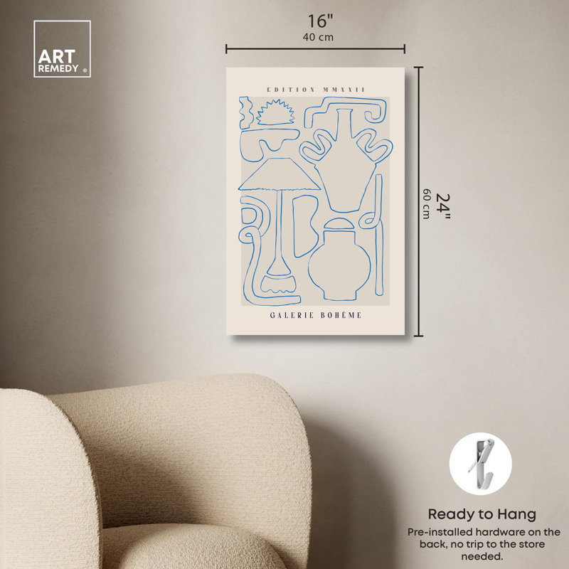 Art Remedy Prehistoric Modern Lab Canvas Nude Portrait Wall Art by Art Remedy