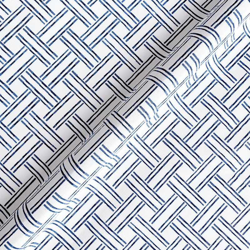 Tissu de mélange de coton Vizcaya performance saphir Carnac