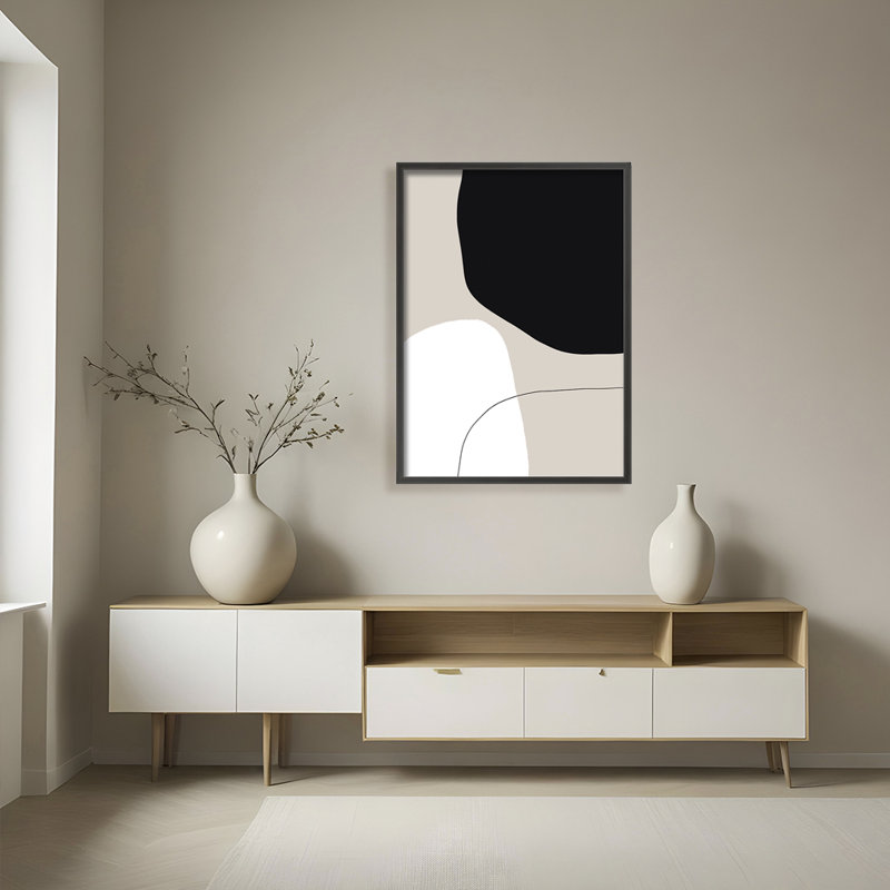 Pairing Abstract Black and White Framed Wall Art