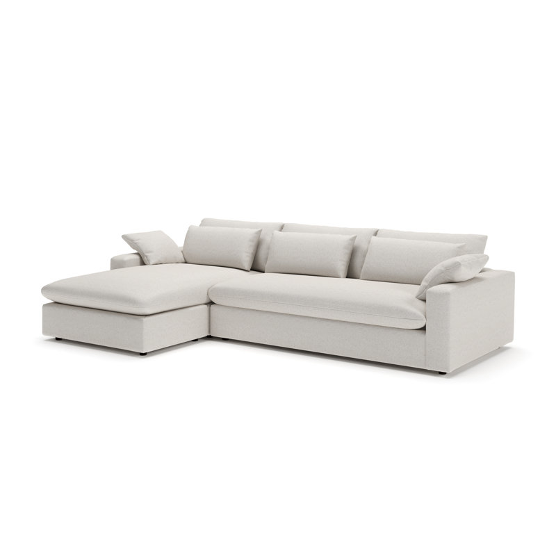 Remy Chaise Sectional, Left Hand Facing, Macarena Light Gray Basketweave