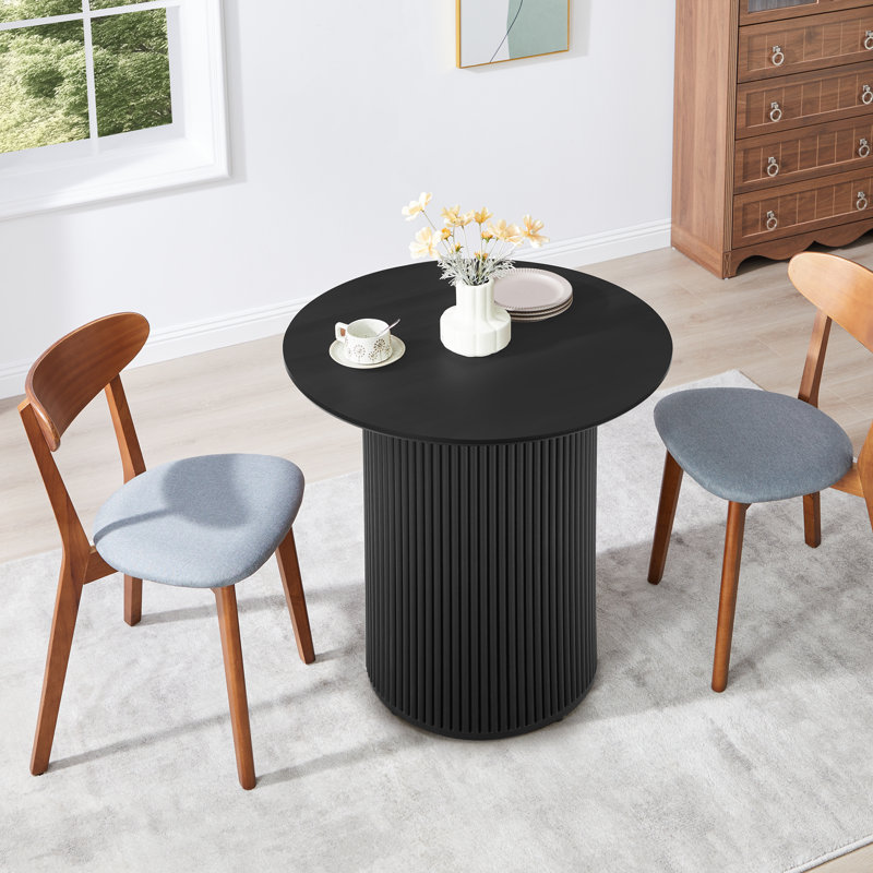 31.5'' Round Pedestal Dining Table, Black