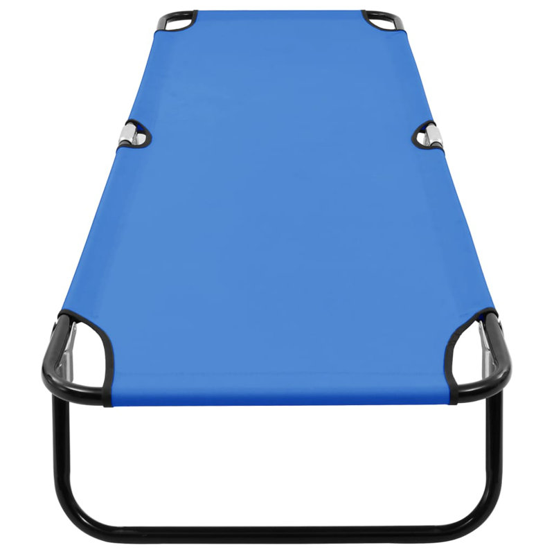 Lit de camp pliant d'extérieur Gosdon, Bleu