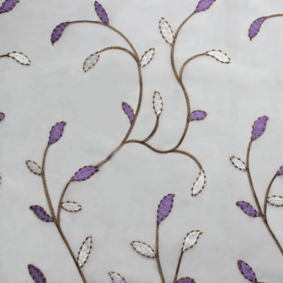 Ajay Floral Embroidered Sheer Grommet Single Curtain Panel