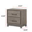 1Pc Contemporary 2-Drawer Storage Nightstand Metal Handle Grey Oak Finish