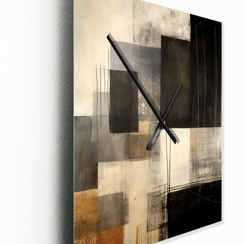 Jalayshia - Horloge murale abstraite Mid-Century, H 32 po x l 24 po x P 1 po
