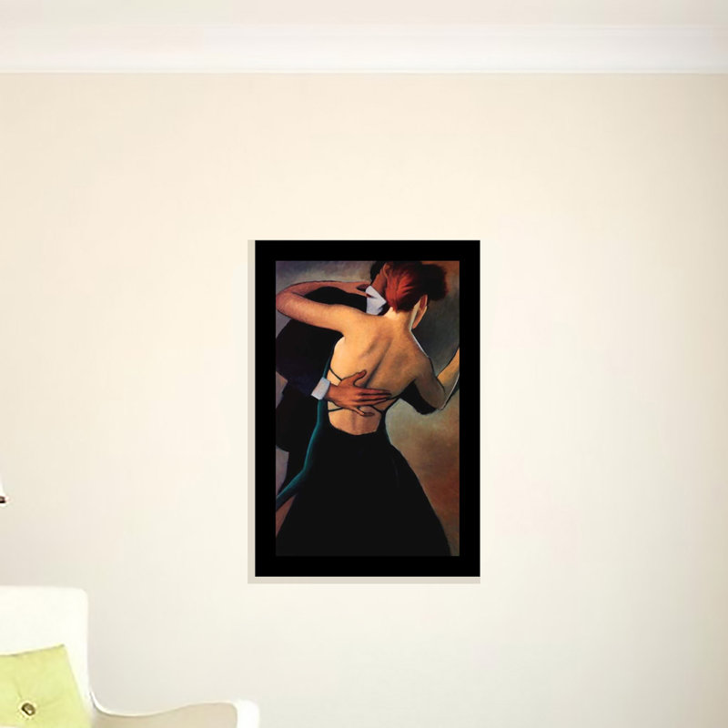 «Evening in Jade - Couple Dancing» par Bill Brauer - Reproduction d'art sur papier encadrée