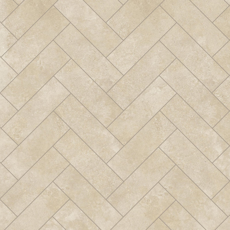 Vienna Limestone Herringbone Mosaic, Beige