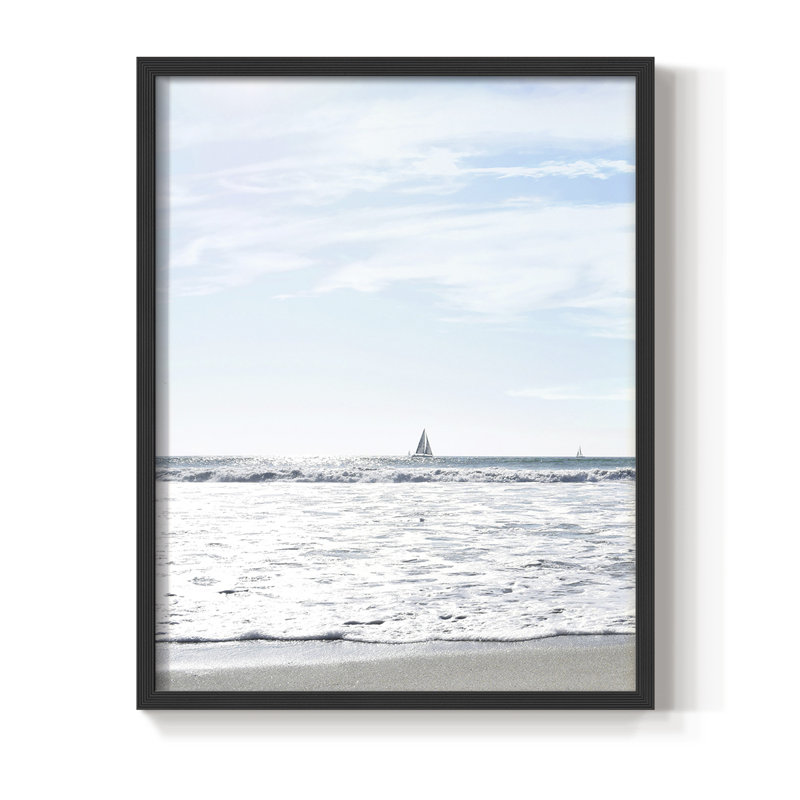 A Day At Sea, reproduction encadrée - bois massif, Noir, H 10 po x l 8 po