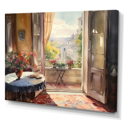 «Beautiful View into Rome Italy», reproduction sur toile tendue