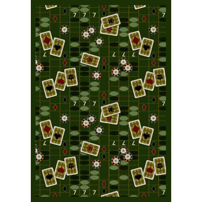 Gaming and Entertainment Feeling Lucky Area Rug