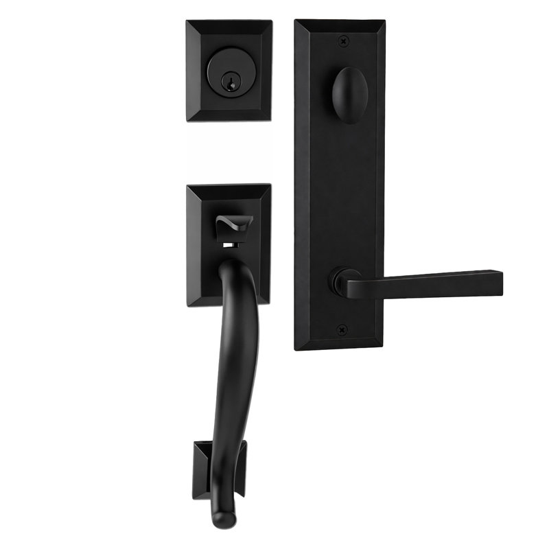Bravura 913-904S Active Savannah Handleset with Memphis Lever in Matte Black - L, Matte Black, Right