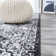 Modern Persian Boho Vintage Trellis Black/Ivory Rug