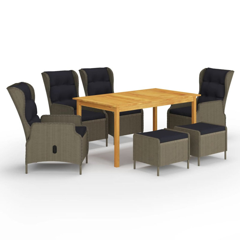 Canapé modulaire d'extérieur pour terrasse avec coussins, Brun