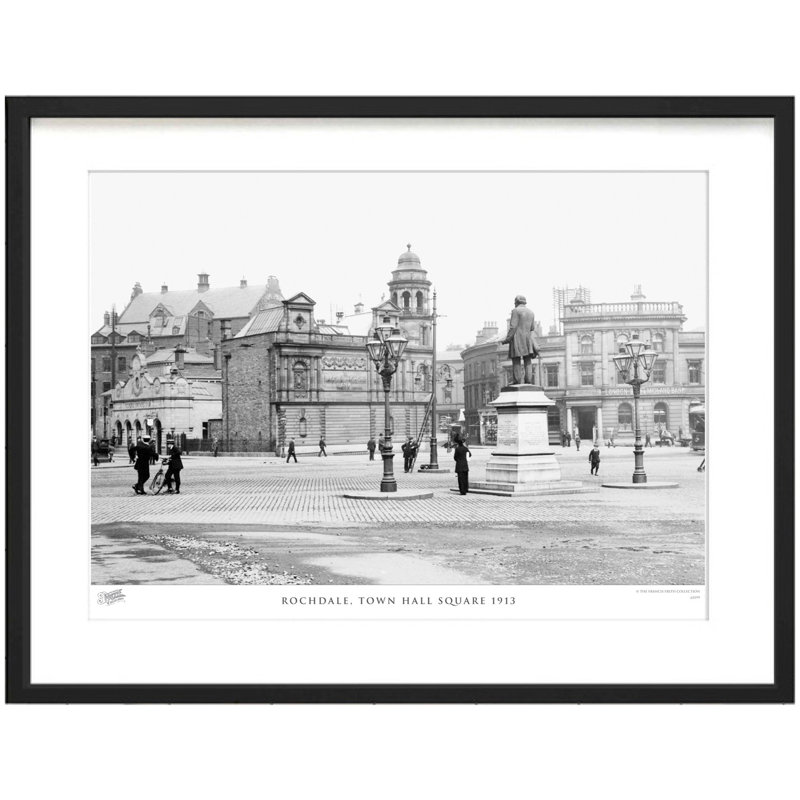 Rochdale, Town Hall Square 1913 by Francis Frith - Single Picture Frame Print, 40cm H x 50cm W x 2.3cm D