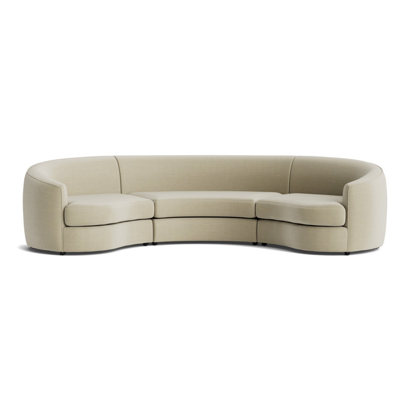 Giselle 3-Piece Sectional, Performance Velvet - Graphite