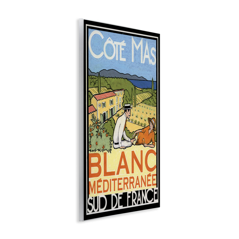Art antique, affiche de vin blanc, par Jean-Pierre Got, H 15 po x l 10 po