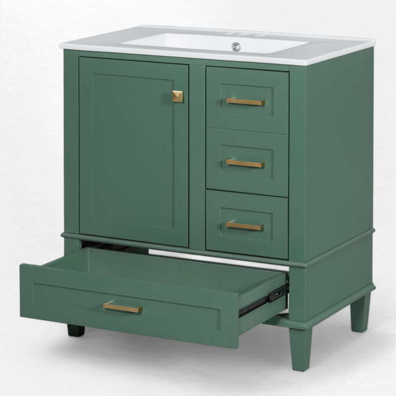 Ensemble de meuble-lavabo simple 30,03 po Megghan, Vert