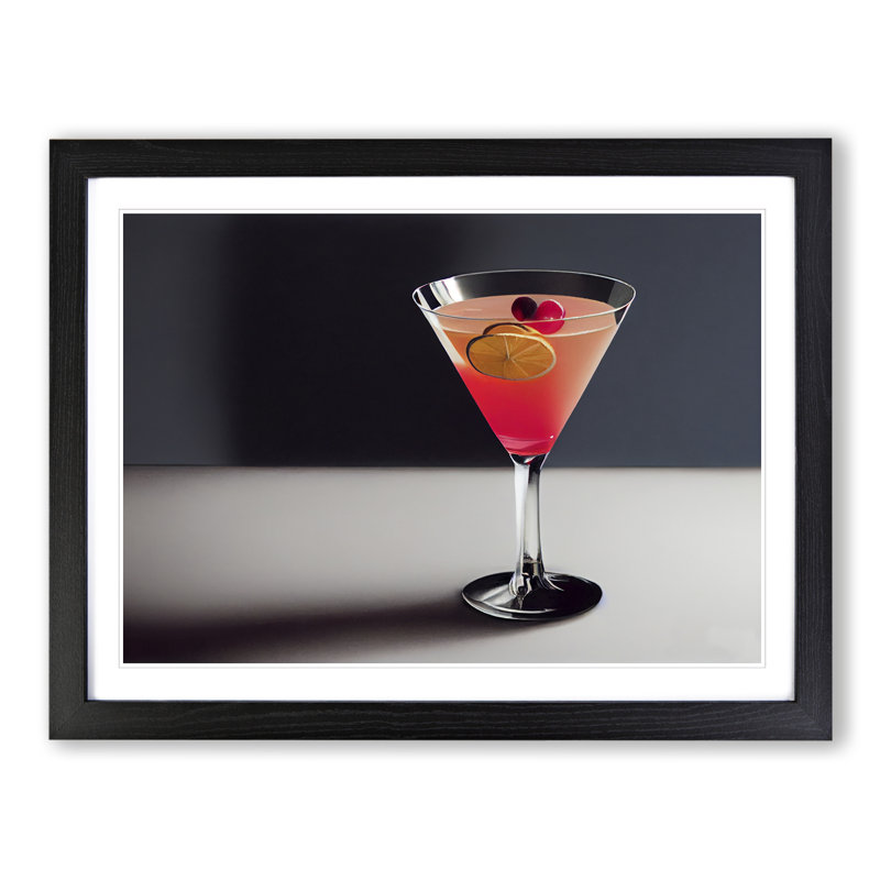 XH1022-6074X Modern Cocktail Art Vol.1 - Single Picture Frame Print, Black, 25cm H x 34cm W x 2cm D