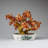 Carnelian Hand Finishing Ceramic / Porcelain and Copper Floral Figurine / Sculpture Decorative Object