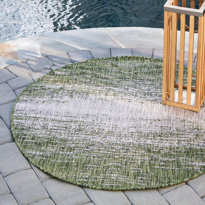 Tapis abstrait vert / gris Jennette