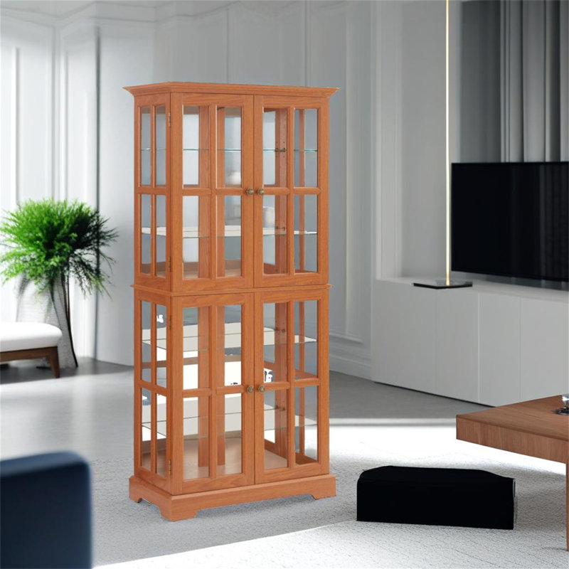 Vitrine à quatre niveaux avec porte vitrée