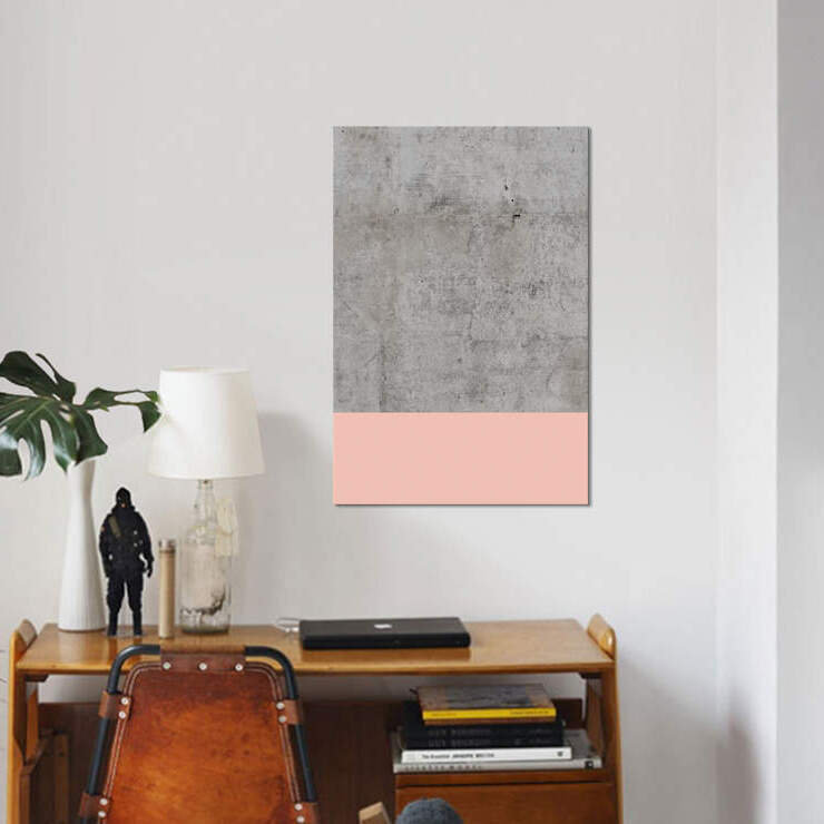 « rosé on concrète », reproduction d’impression sur toile, H 12 po x l 8 po x P 0,75 po, Toile tendue, Pas de tapis
