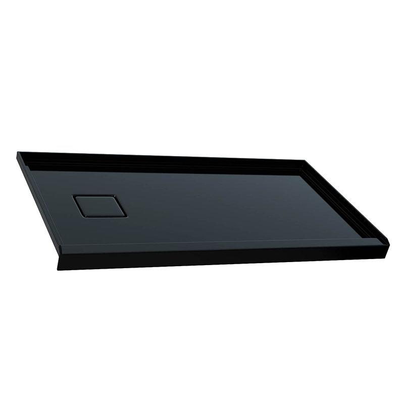Base de douche 60 po x 32 po, résine et fibre de verre, bonde gauche à simple seuil, noir