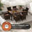 Red Barrel Studio® 7 Pieces Outdoor Wicker Dining Set With Acacia Wood Table And 6 Stackable Chairs-124291706