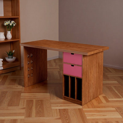 Bureau d'écriture rétro avec rangement en buis durable