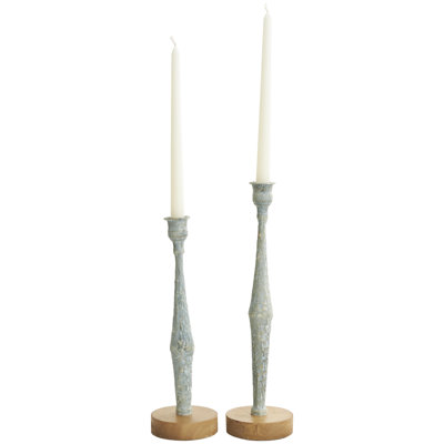 Alia 2-Piece Aluminum Candlestick Set