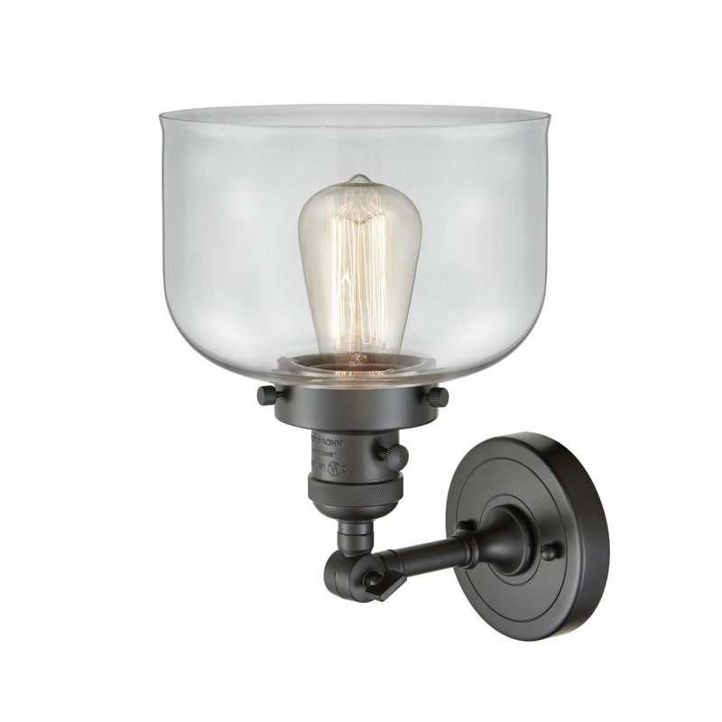 Applique murale 1 lumière 5 po Bell, Ampoule à DEL rétro de 3,5 W, Clair, Bronze frotté à l'huile