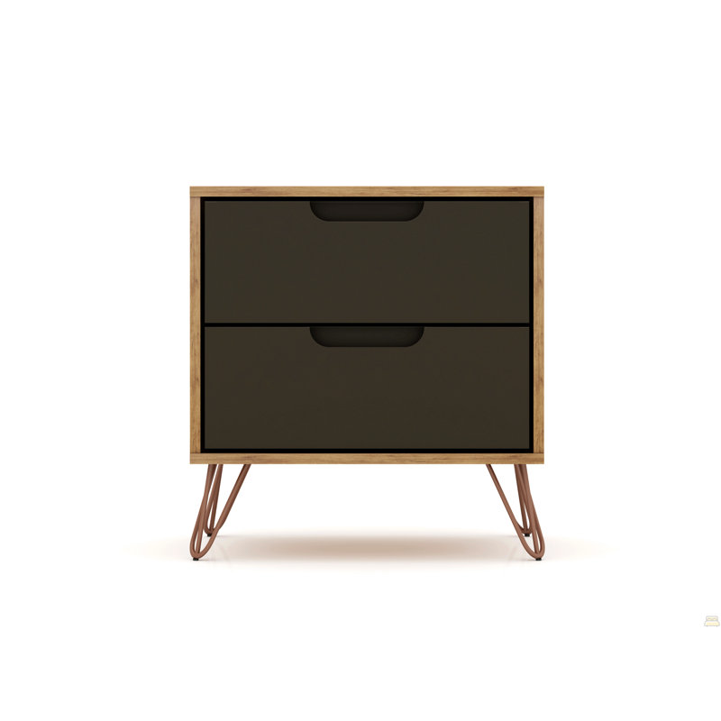 Table de chevet 20 po (2 tiroirs), Gris