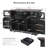 54.9" Kitchen Island with Drop Leaf, Power Outlet, Kitchen Storage Cart with 4 Door Shelves, Cross Barn Doors & Visual Glass Door, Rolling Kitchen Island on 4 Wheels for Kitchen, Dining Room,Black-971342605