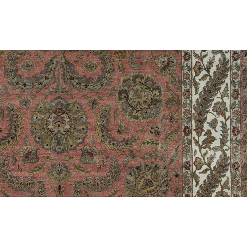 Tapis rouille et ivoire de haute qualité noué à la main