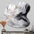 White And Grey Captivating Marble II - Abstract Marble Drop Shape Asymmetric Metal Wall Art-105305202