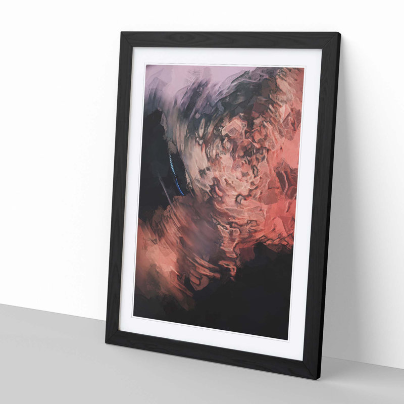 The Swirl in Abstract - Picture Frame Graphic Art Print, Black, 91cm H x 60cm W x 2cm D